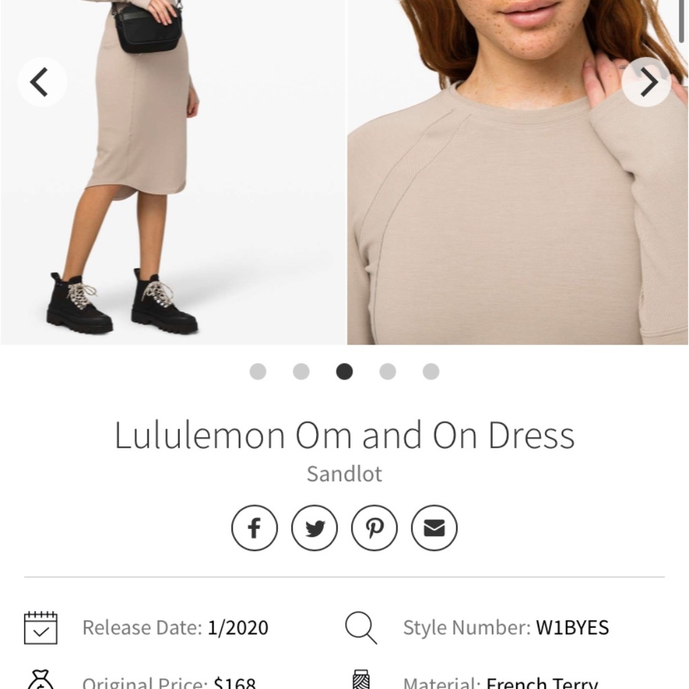 Lululemon Om and On Dress in Sandlot